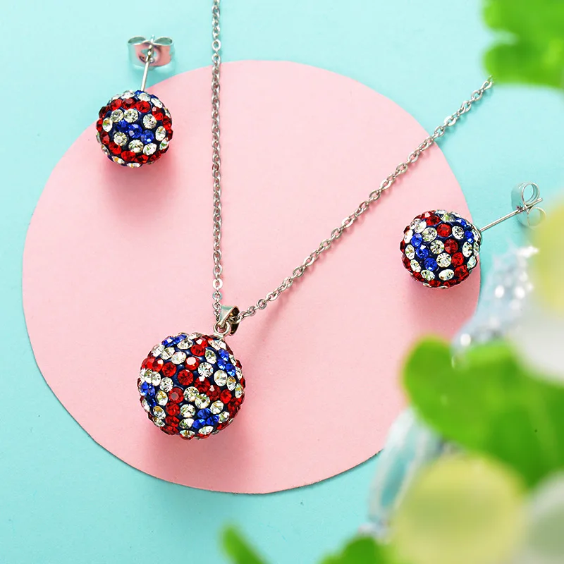 Классический Юнион Джек YOOX Флаг кристалл проложили мяч подвеска Цепочки и