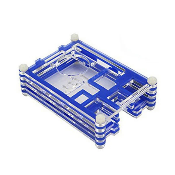 Blue Aokin для Raspberry Pi 3b+ Чехол 9 слоев акриловая коробка чехол с охлаждающим вентилятором для Raspberry Pi 3 Model B чехол Горячая Распродажа - Цвет: Blue