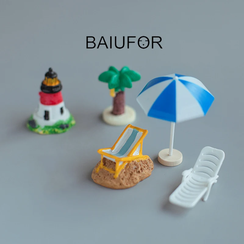 BAIUFOR серия для отдыха на песчаном пляже статуэтки и искусственное дерево зонт от