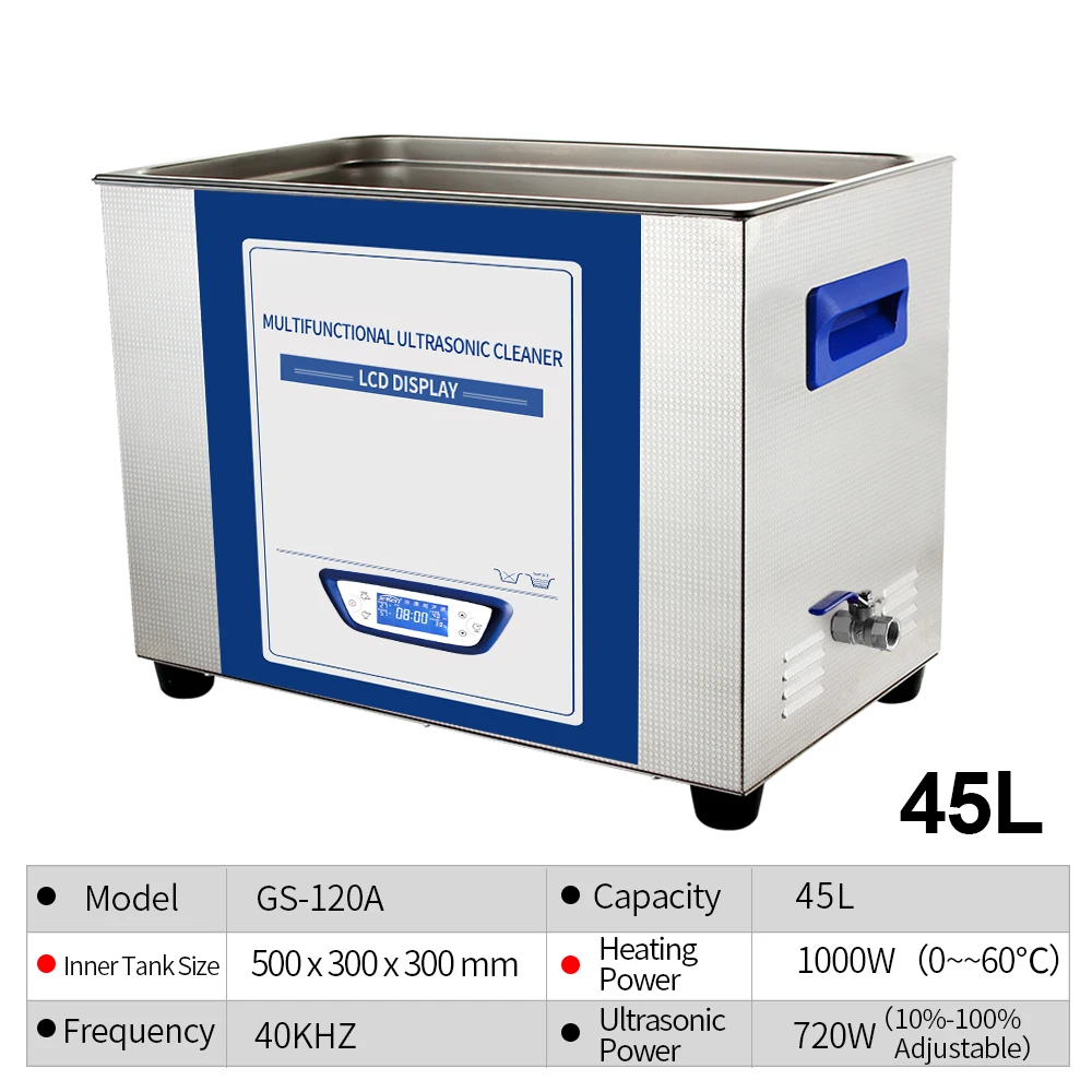 Ультразвуковой очиститель 45л Ванна дегазированная Высокая мощность Отопление