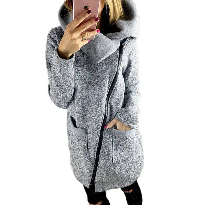 Laamei размера плюс 5XL Женские пальто осень зима толстовки теплая флисовая куртка с косой молнией воротник пальто Куртка Jaqueta Feminino