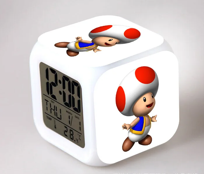 Новинка Куклы Super mario bros цифровая игрушка фигурка термометр детские цифровые часы