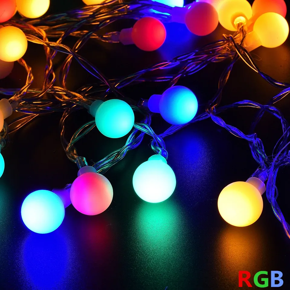 Солнечный праздничный светильник 7 м 50led 12 м 100LED солнечная гирлянда rgb Шар Сказочный светильник s Водонепроницаемый Открытый украшенный Сад Рождество