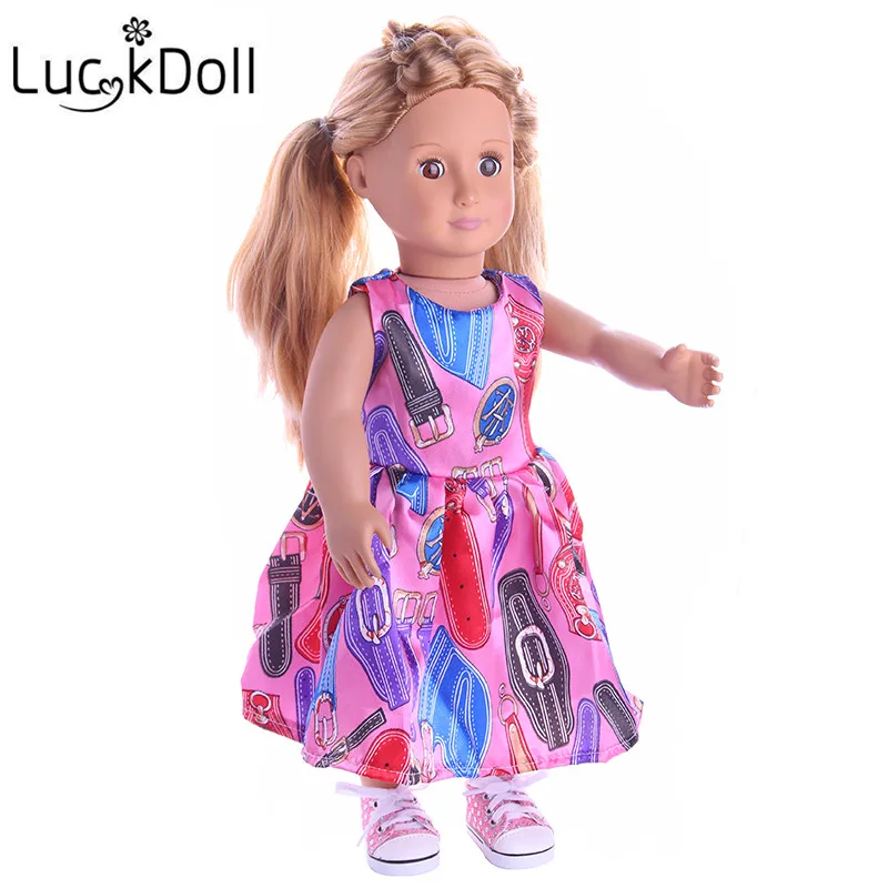 LUCKDOLL новое платье подходит для 18 дюймов Американский 43 см детская кукла одежда