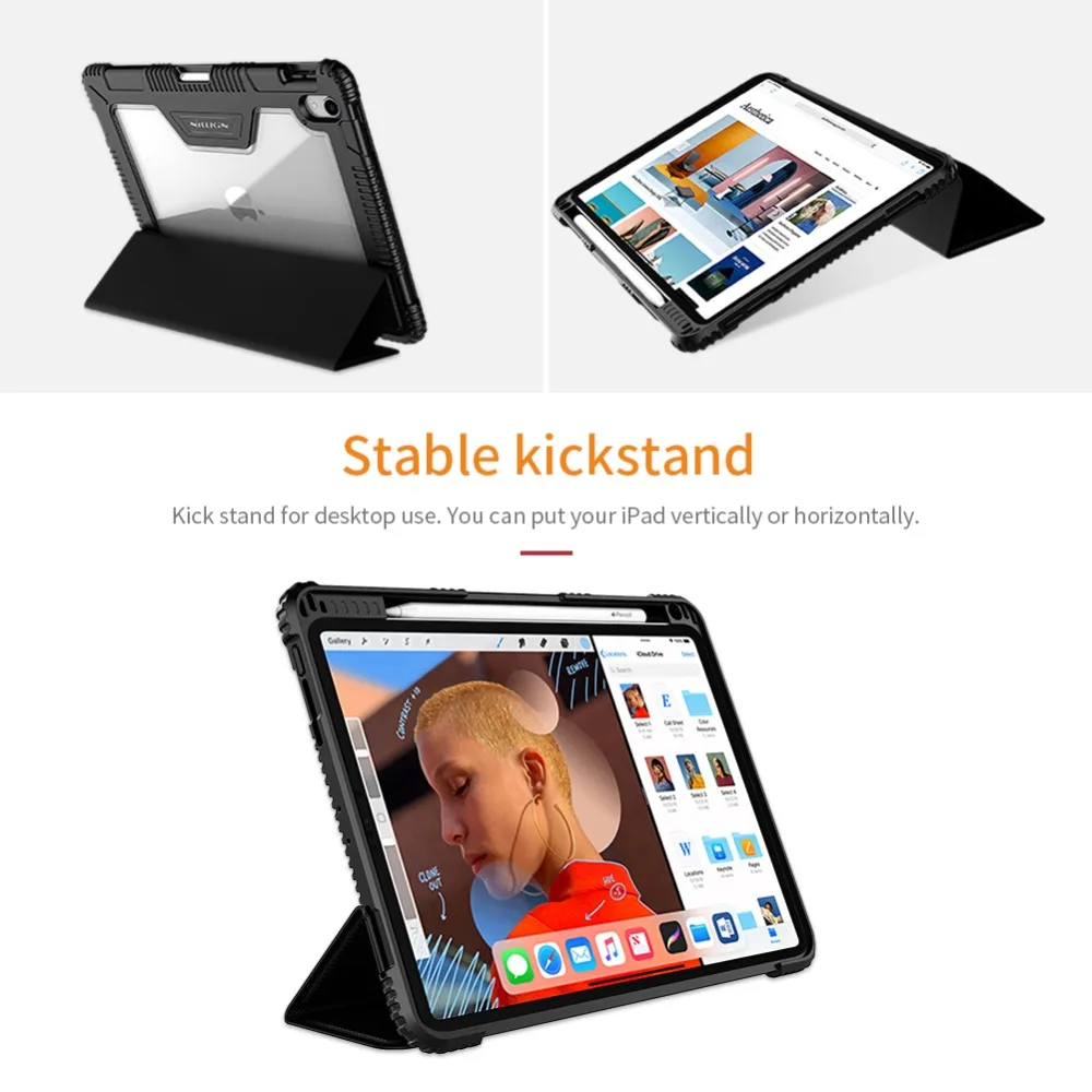 Чехол NILLKIN для iPad 9 7 Pro 11 12 2018 умный флип чехол с держателем карандаша