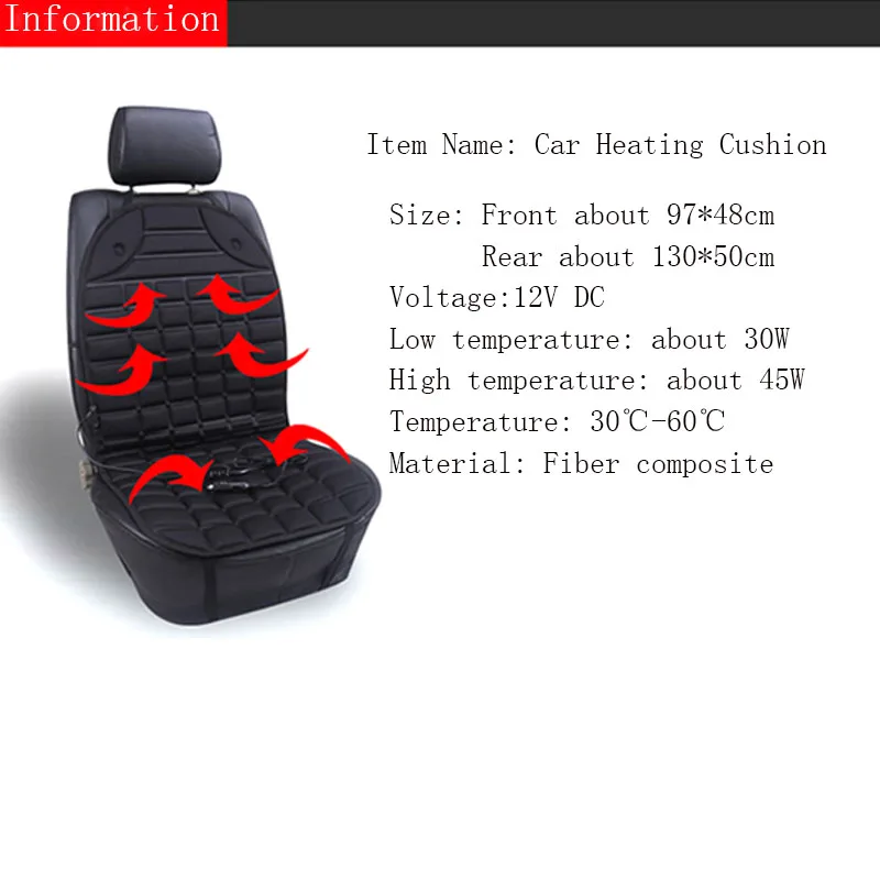 12V Singel/Pair Electric Heated Car Seat Cushion Cover Heater Warm Winter Household Driver | Автомобили и мотоциклы