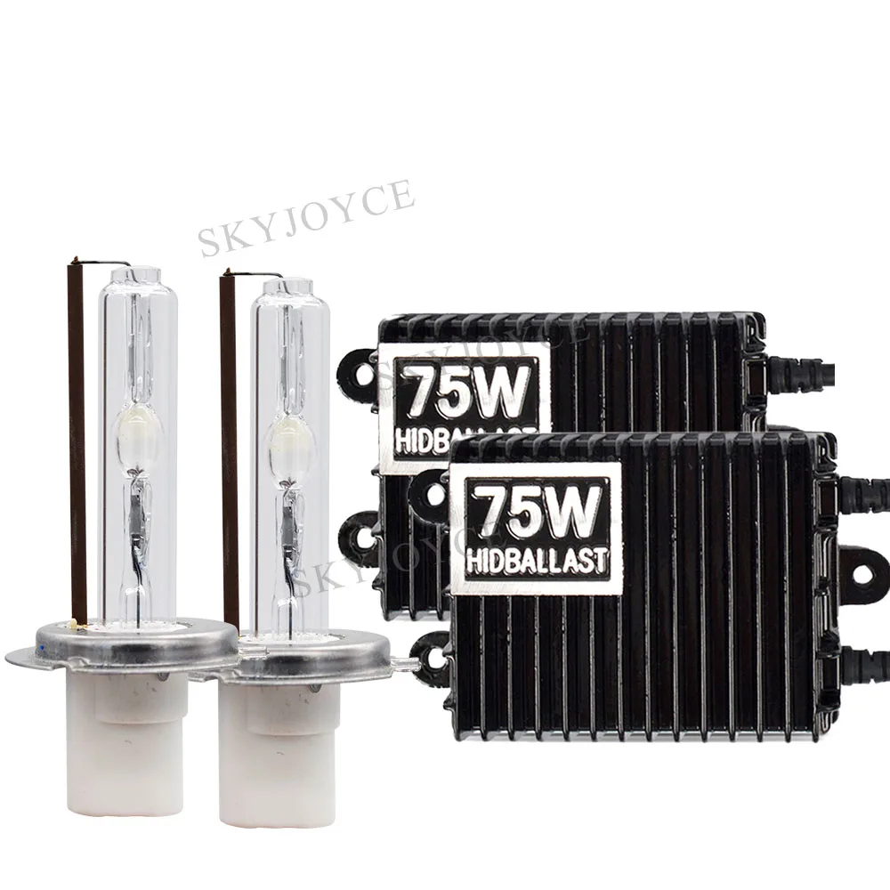 Комплект HID для автомобильных фар 75 вт 4300K 6000K H1 H7 H11 9005 D2H 12 в 100 150 вт|Лампы