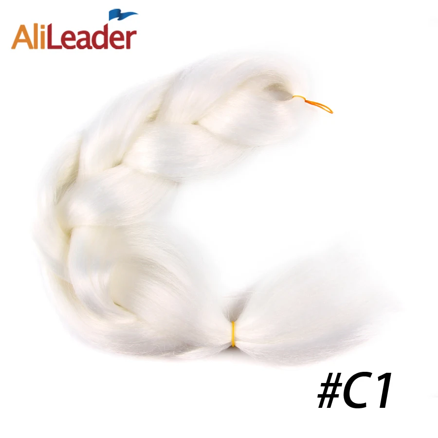 #1 AliLeader чистый цвет и Омбре косички волос 1B 2 4 27 33 613 99J серый розовый синтетические волосы Jumbo косички для наращивания 2" 100 г - Цвет: #1