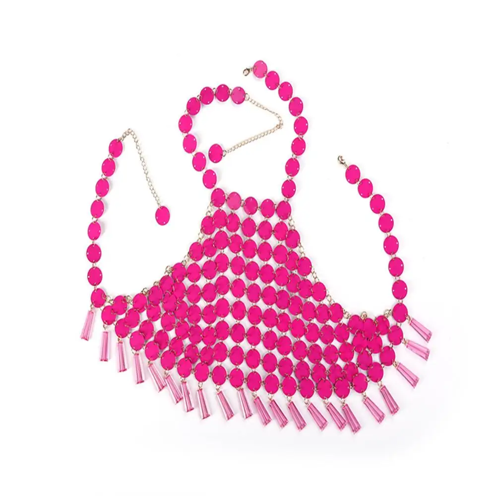 Цепочка с блестками в стиле бохо укороченный топ для вечерние Пляжная цепочка