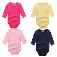 3pcs rompers spring infant jumpsuitcotton long sleeve solid o neck jumpsuit baby girls pajamas clothes