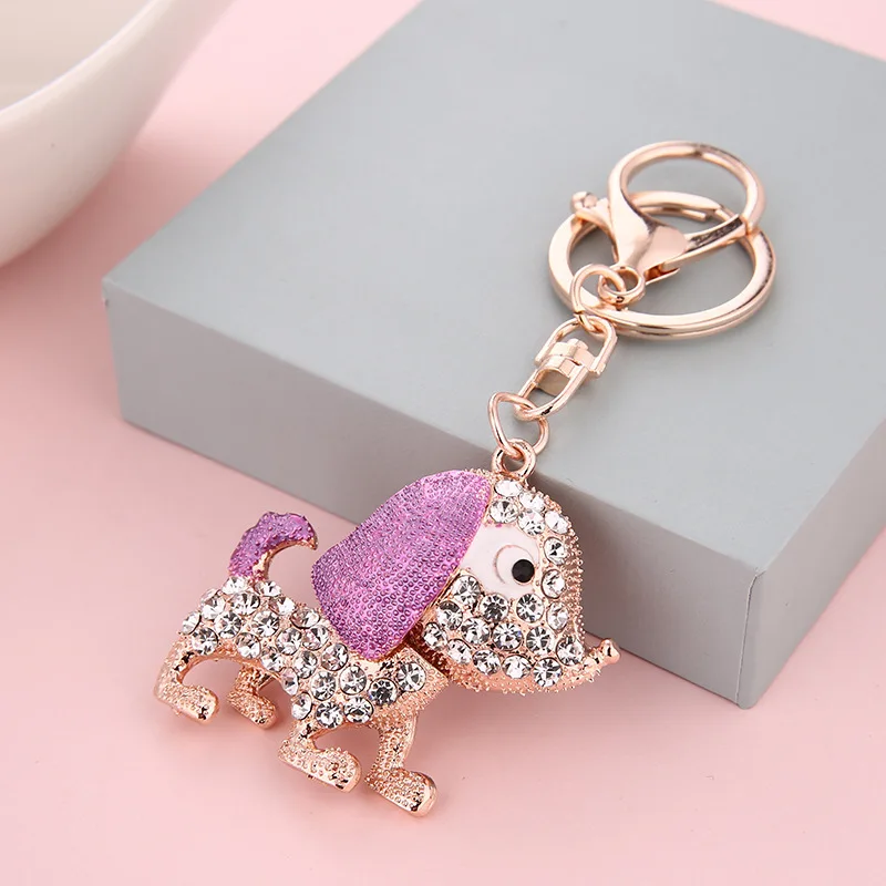 Dog Shape Keychain Korean Style Alloy Rhinestone Pendant for Bags Car Key M8694 | Украшения и аксессуары
