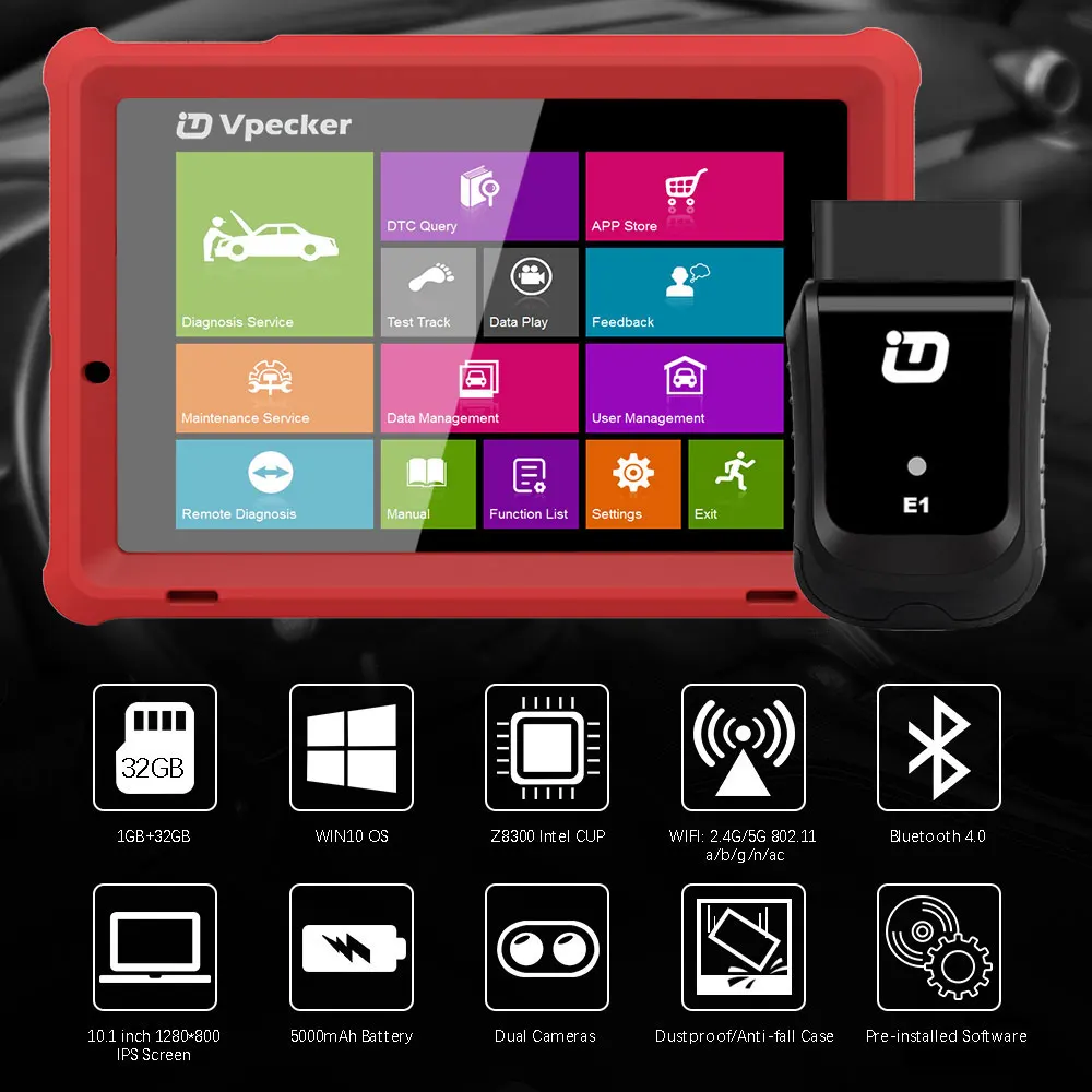 Vpecker E1 полная система OBD2 WiFI автоматический сканер ABS SRS Immo EPB DPF масляный Сервис