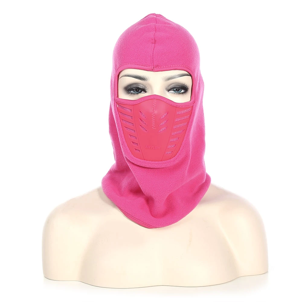 PINK Наружная зимняя велосипедная маска для лица, флисовая термальная Балаклава, сохраняющая тепло, ветрозащитная Лыжная маска, шапка для сноуборда, велосипеда, велосипедная лицевая маска - Цвет: PINK