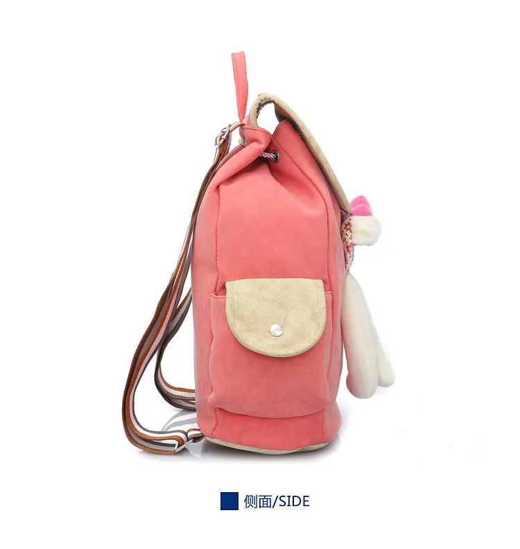 New 2014 Fresh Cute Quilted Rabbit Character Girls School Bag Female Cavas Backpacks Mochila Feminina de Lona High Quality | Багаж и сумки