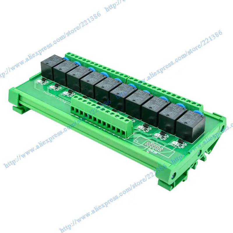 10 каналов 24V 10A Omron релейная плата драйвера модуля выходной усилитель PLC din-рейка