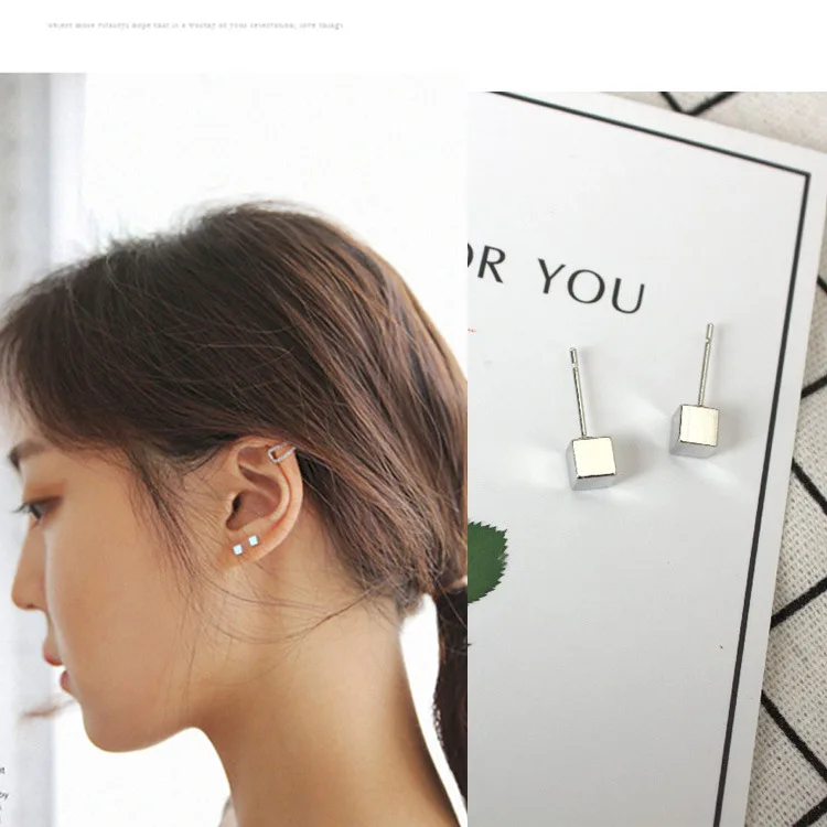 Женские серьги гвоздики геометрической формы с подвеской|brand stud earrings|fashion earringsstud