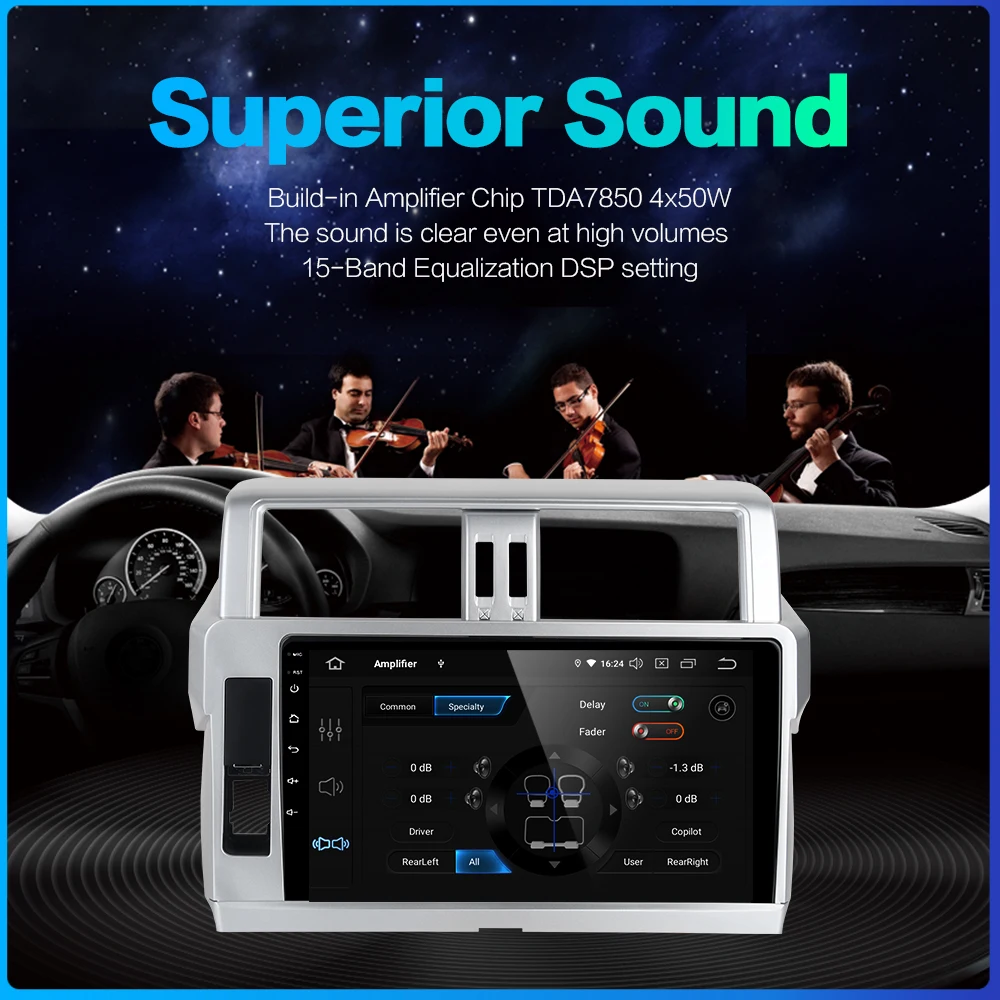 Dasaita 1 Din Android 9,0 автомобильный радиоприемник gps навигация для Toyota Prado 10," ips Bluetooth 1024*600 64 Гб rom