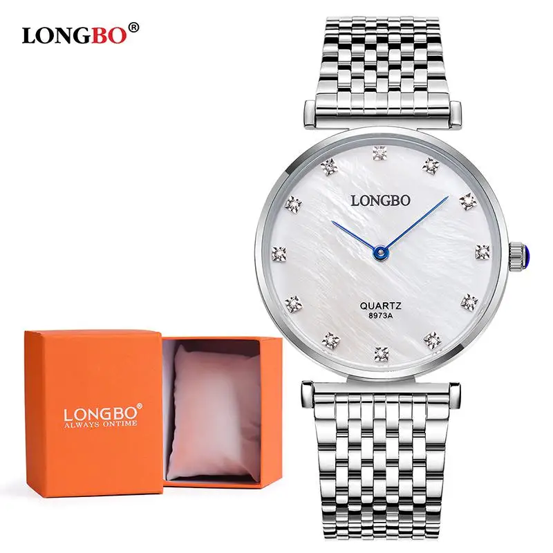 White Dial Man Box Модные часы Longbo Luxurybrandclassic для пар, часы в деловом стиле для влюбленных мужчин и женщин, кварцевые амулеты, аналоговые наручные часы 8973a - Цвет: White Dial Man Box