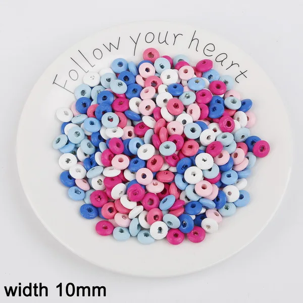 300PCS 1 упаковка разноцветный деревянный бисер смешанный цвет деревянные бусины для самостоятельного изготовления ювелирных изделий кормящих браслет бисер для подвески шитье ремесло - Цвет: 300PCS