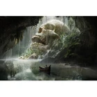 Набор для алмазной вышивки сделай сам, картина с квадратными стразами 5D, Череп, лодка, река, вышивка крестиком, домашний декор