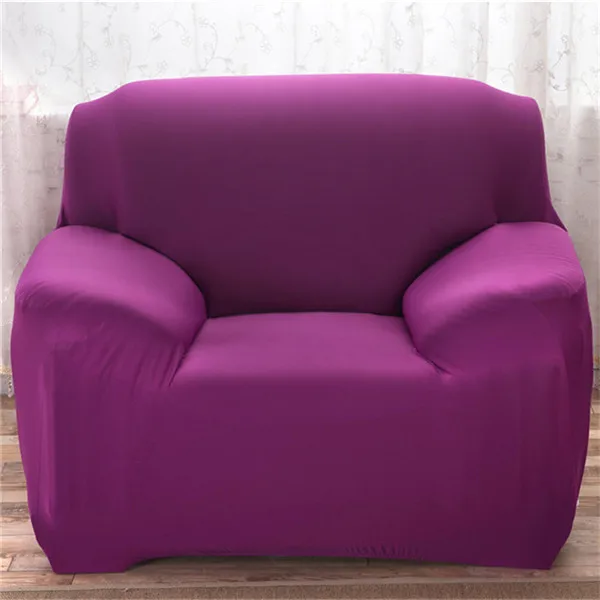 Candy Purple Твердые Цвет все включено Упругий Диван Крышка для Гостиная плотно Обёрточная бумага секционный диван Чехол для дивана 1/2/3/4 местный - Цвет: Candy Purple