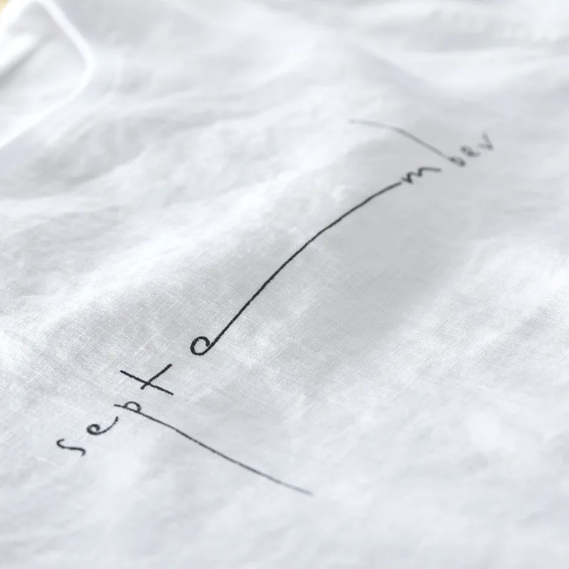 Мужская льняная футболка с коротким рукавом модная повседневная из 100% льна