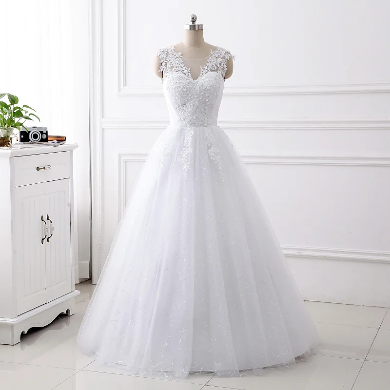 Vestidos De Noiva Плюс Размер белое свадебное платье для невесты длиной до пола Элегантное Свадебное бальное платье Robe De Mariage