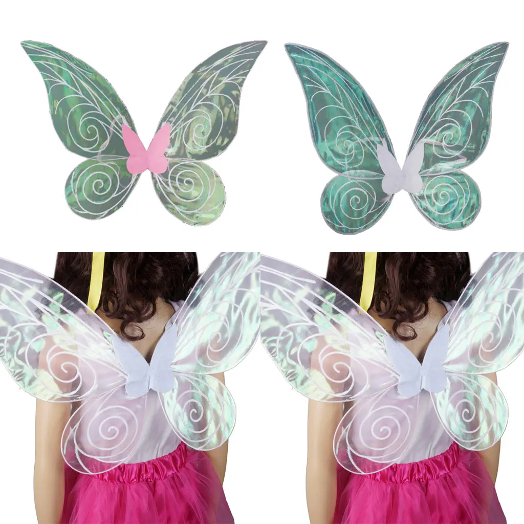 1 пара блестящих цветов Феи Бабочки Крылья крыла ангела для детей девочек костюм