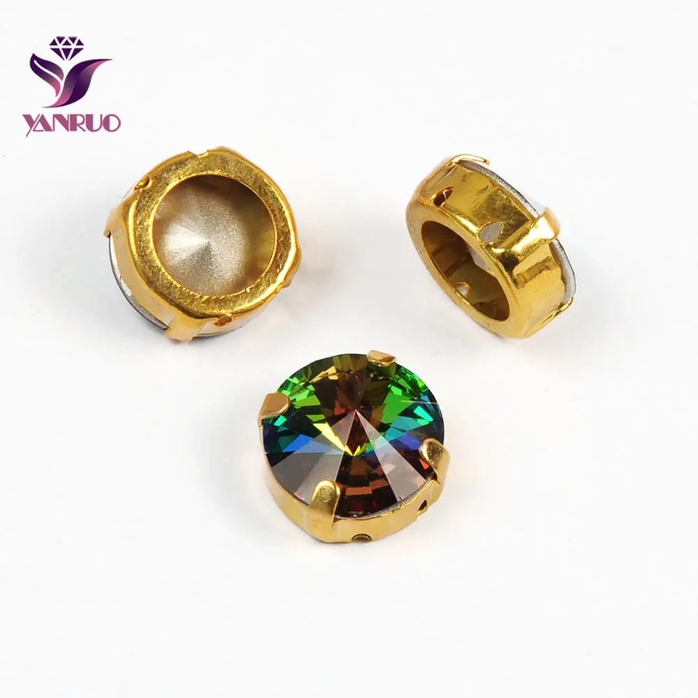 VM Gold Claw YANRUO 1122 модные Rivoli Камни коготь Установка Стразы Pointack Алмазный страз одежда для шитья искусство рукоделие - Цвет: VM Gold Claw