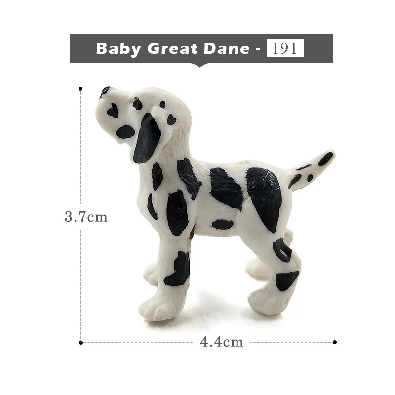 Baby Great Dane Симпатичная миниатюрная фигурка собаки-мопса далматинца, модель животного, домашний декор, сказочное украшение садового орнамента, аксессуары - Цвет: Baby Great Dane