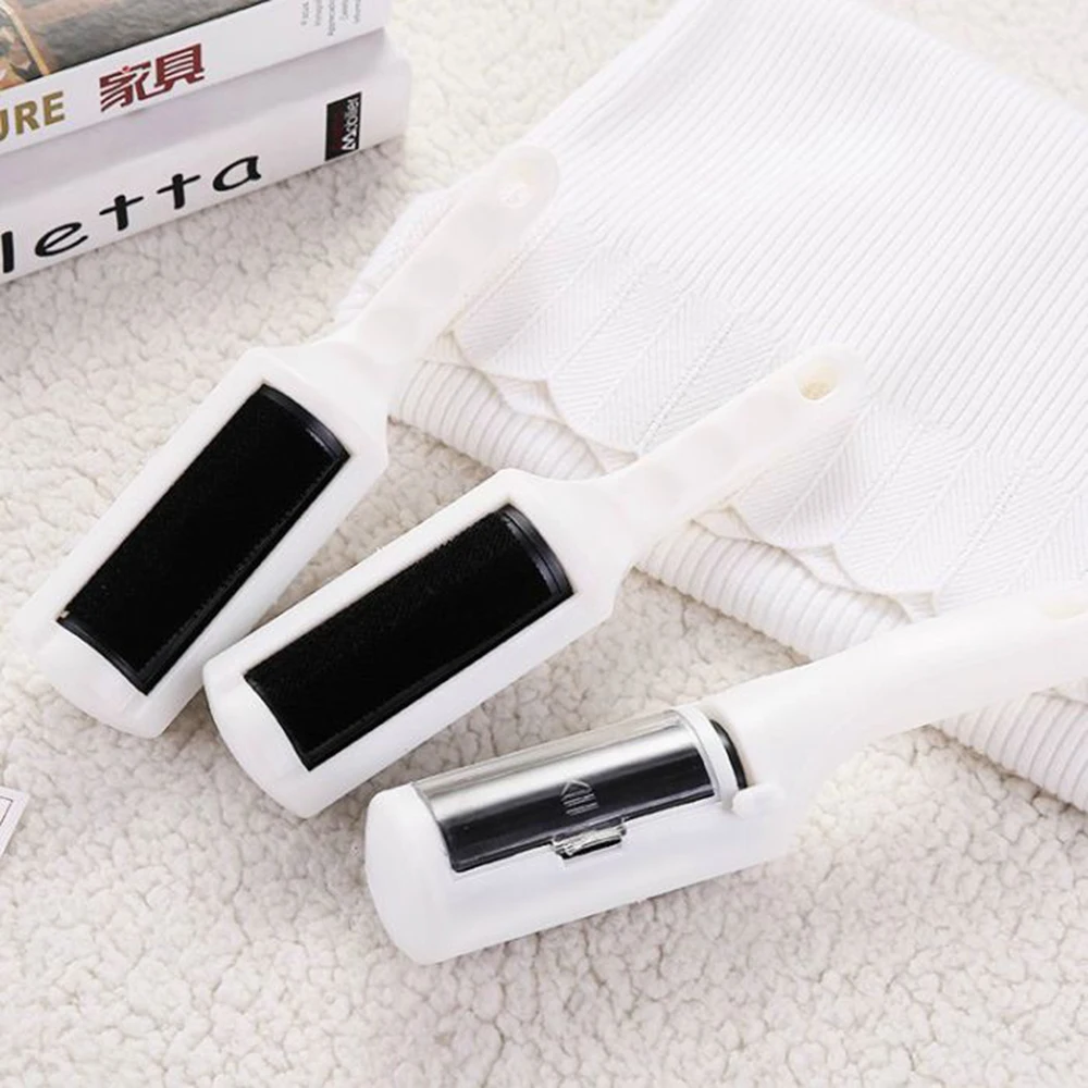 Portable Clothes Fluff Remover Brush Double-sided Lint Hair Dust Remover Cleaning Brush Coat Suit Anti Static Cleaning Tools