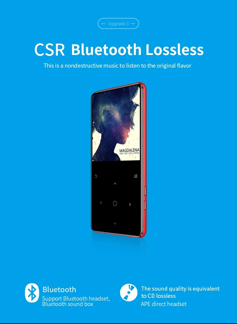IQQ Bluetooth MP 4 игрока 2,4 дюймов Экран Hifi 8 г Touch 450 мАч FM Регистраторы Портативный видео плеер с динамик языков наушники