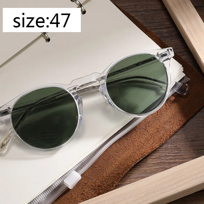 Clear vs Green(47) Винтажные Поляризованные линзы OV5186 с прозрачной оправой солнцезащитные очки Gregory Peck фирменный дизайн для мужчин и женщин ретро - Цвет линз: Clear vs Green(47)