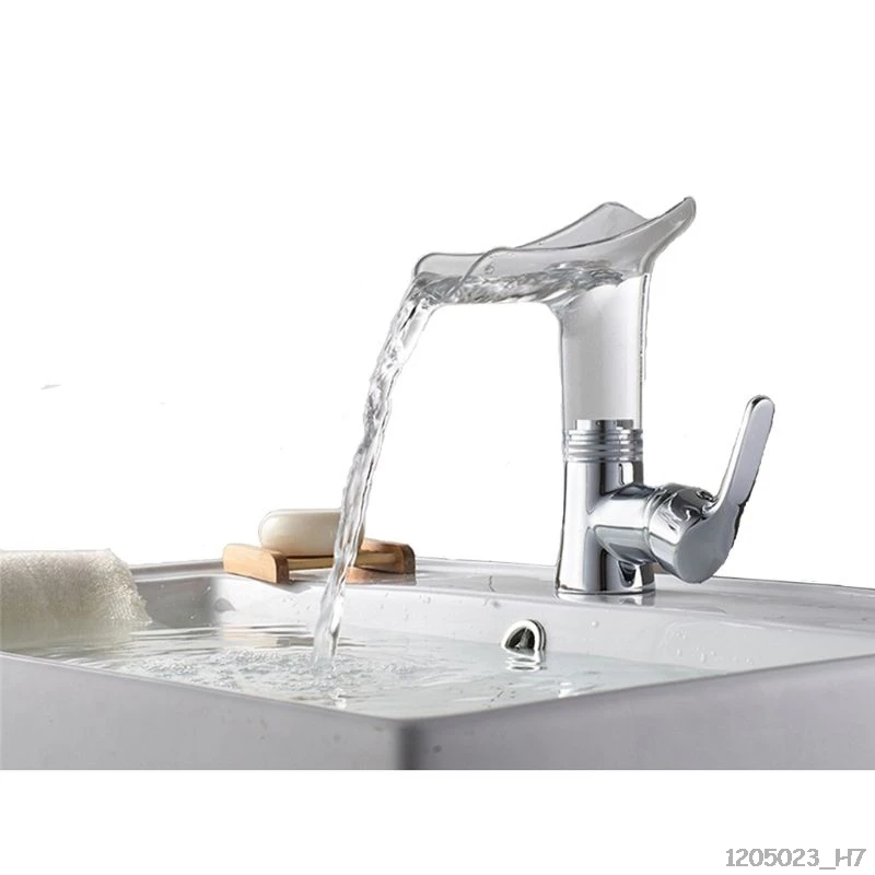 

Elegant Luxurious Transparent Faucet For Kitchen Bathroom Waterfall Faucet High-grade Artistry