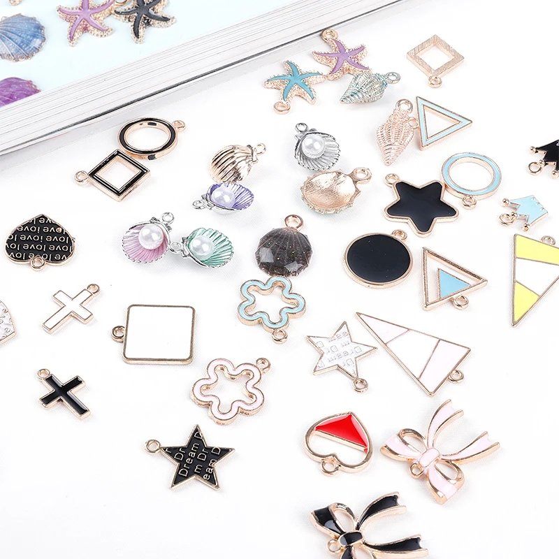 Смешанные Подвески морская эмаль звезда раковина гиппокамп подвески сделай сам