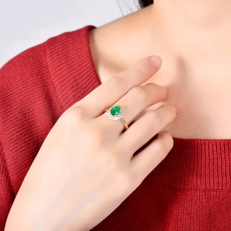 Женское кольцо с изумрудами LOVERJEWELRY роскошное Ювелирное Украшение из настоящего
