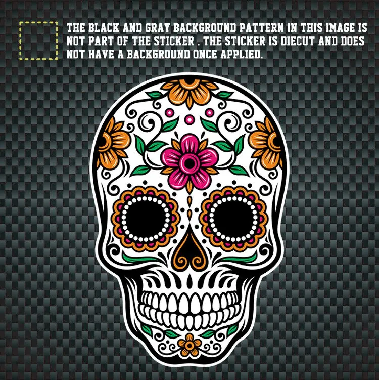 

Sugar Skull Decal Sticker Color Stickers