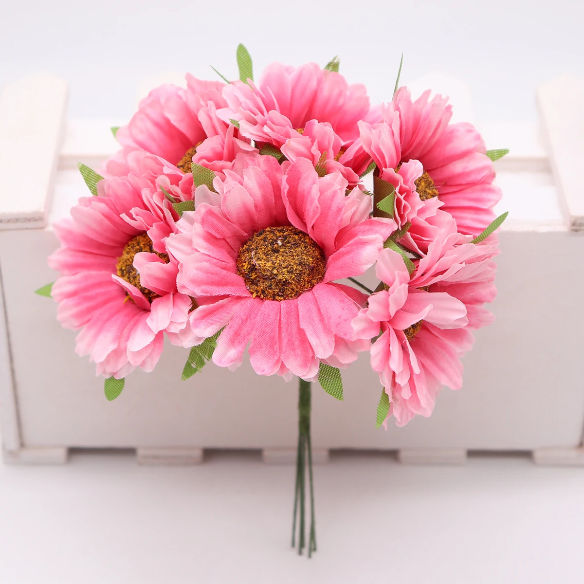 2 6 шт. ручной работы gerbera модный домашний сад невесты diy из упаковочного материала Свадебные банкетные Декоративные искусственные цветы ножницы Корона - Цвет: 2