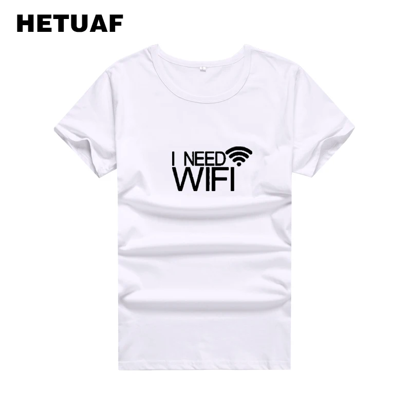 Женские футболки с принтом HETUAF I NEED WIFI футболка в стиле Харадзюку хип хоп панк рок