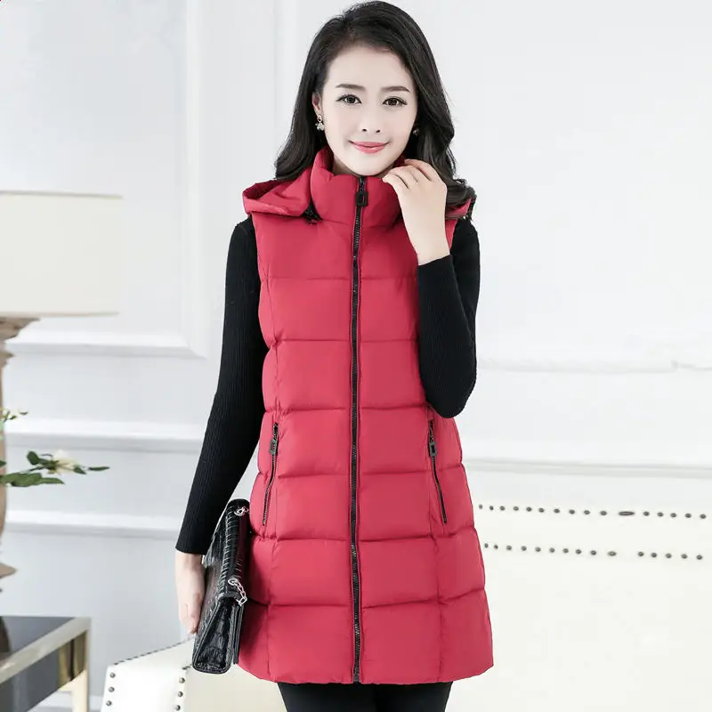 Женский зимний жилет с капюшоном размеры до 5XL|Жилеты и безрукавки| |