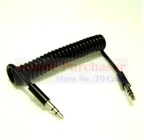 

3.5mm 1/8 Male to male audio extension curl spring cell phone car aux cable cord