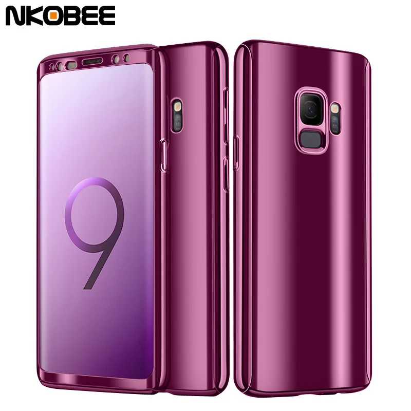 Nkobee 3 in1 Coque для Samsung Galaxy S9 S8 плюс S7 край Note8 крышка Экран Флим Для роскошный чехол 360