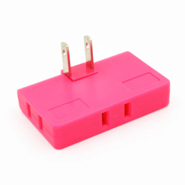

1Pcs Split 1 Way Outlet into a 3-way Outlet US Plug Power Charger Adapter Rose