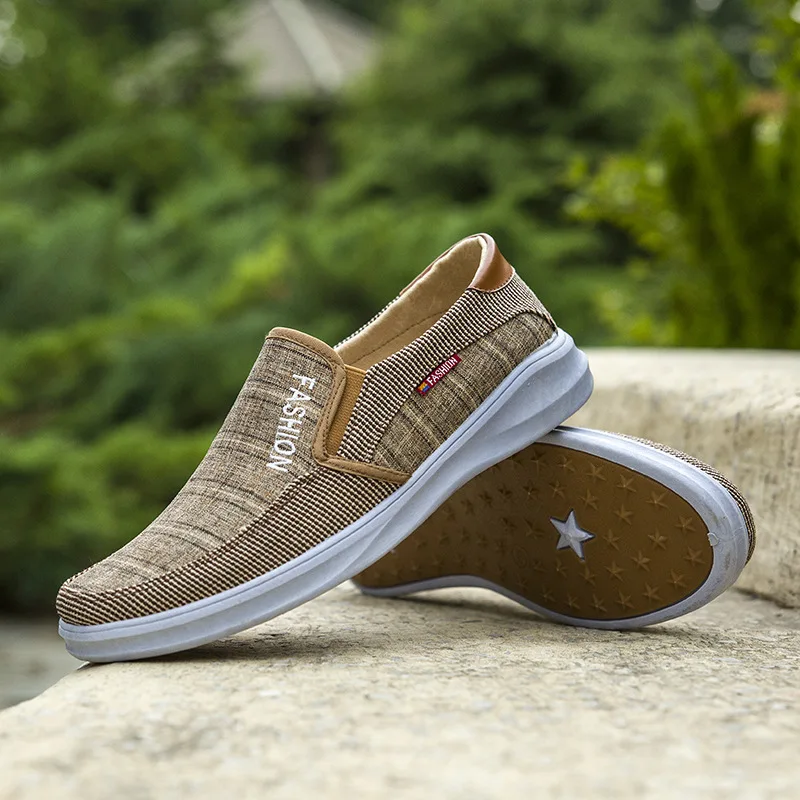 Туфли мужские холщовые эспадрильи плоская подошва роскошные лоферы