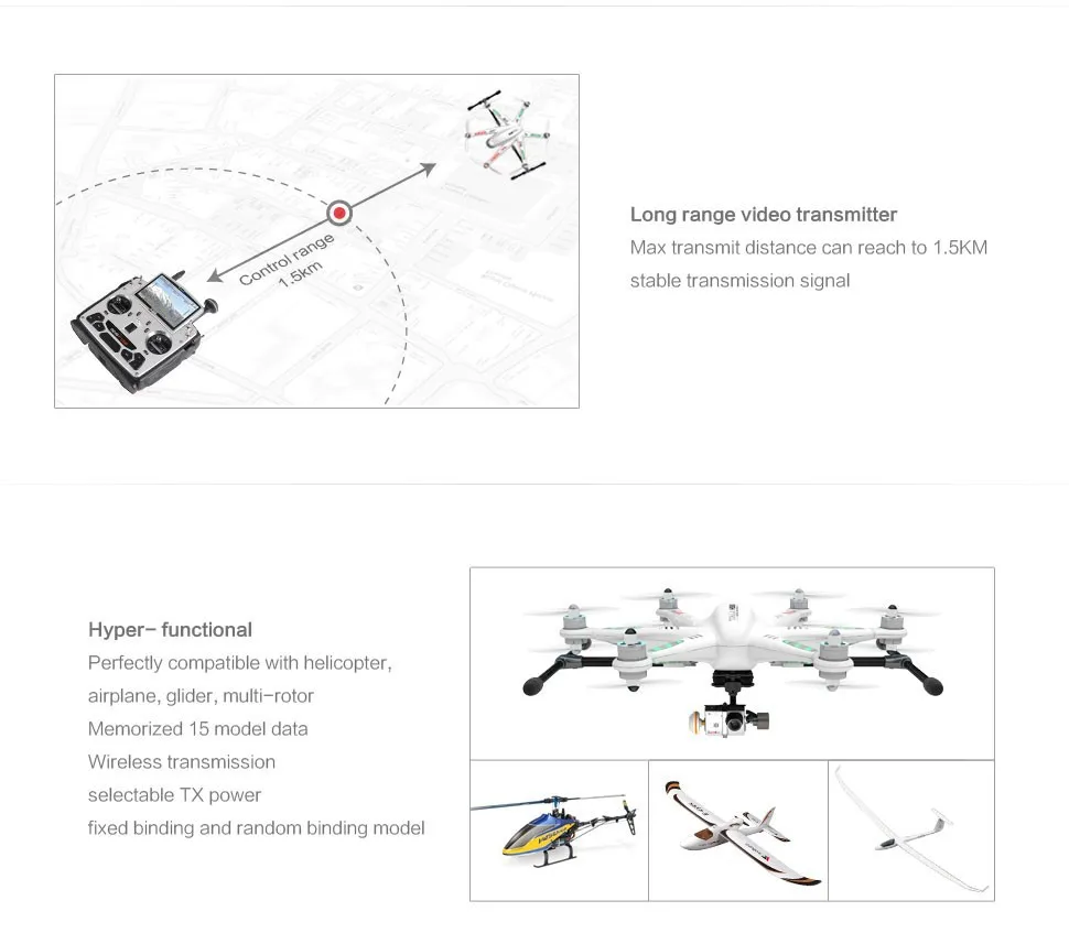 Новое поколение Walkera DEVO F12E Perfect FPV 12CH RC Transimitter с 5-дюймовым ЖК-экраном режим 1/2 Поддержка 2,4 ГГц/5,8G 32CH Телеметрия