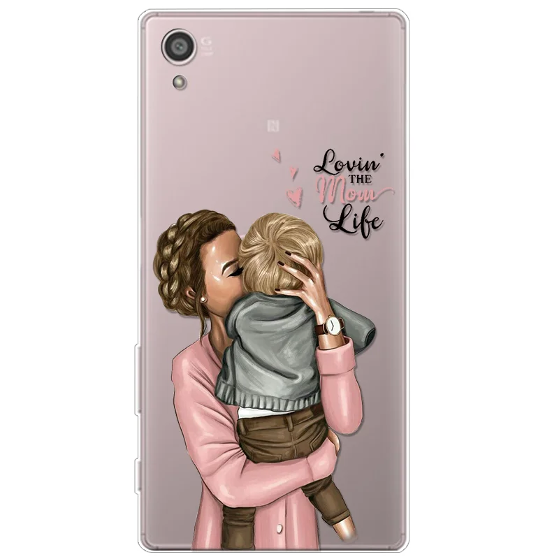 Модный черно-коричневый Чехол для мамы и дочки sony Xperia 10 E5 L1 L2 X XA XA1 XA2 Plus Ultra XZ XZ1 XZ3 XZ2 Z5 Compact Fundas