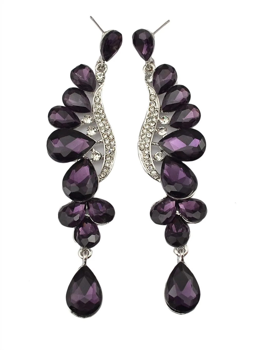 5 цветов свадебные украшения стразы стильные серьги Роскошные Блестящие Зеленые