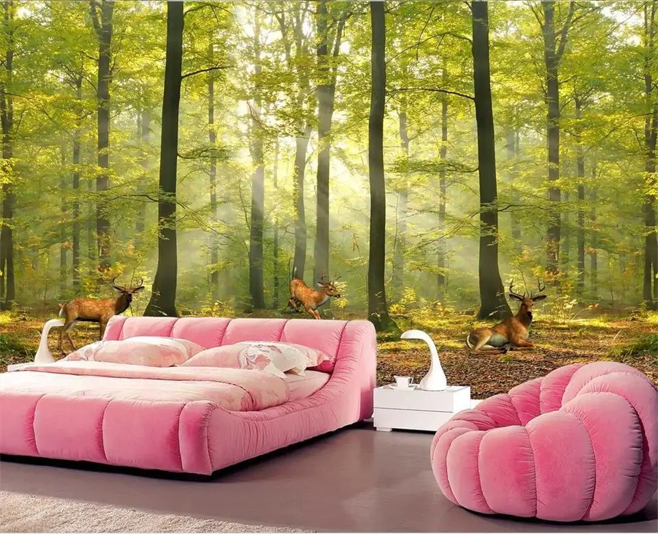 Настенные 3D-обои для комнат фото на заказ с изображением норвежского леса и лося