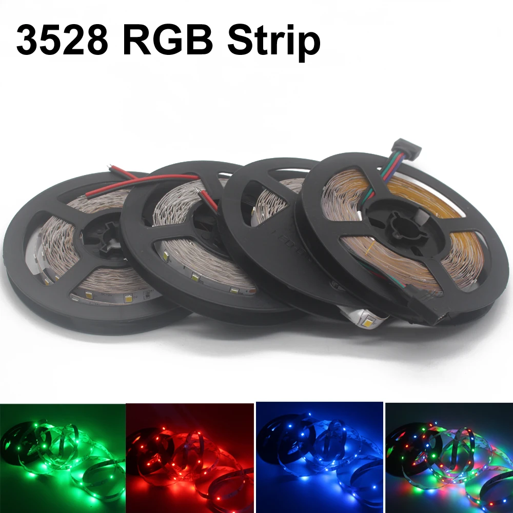 1 рулон/5 м Водонепроницаемая 2835 (3528) SMD светодиодная полоса световая гирлянда DC12V