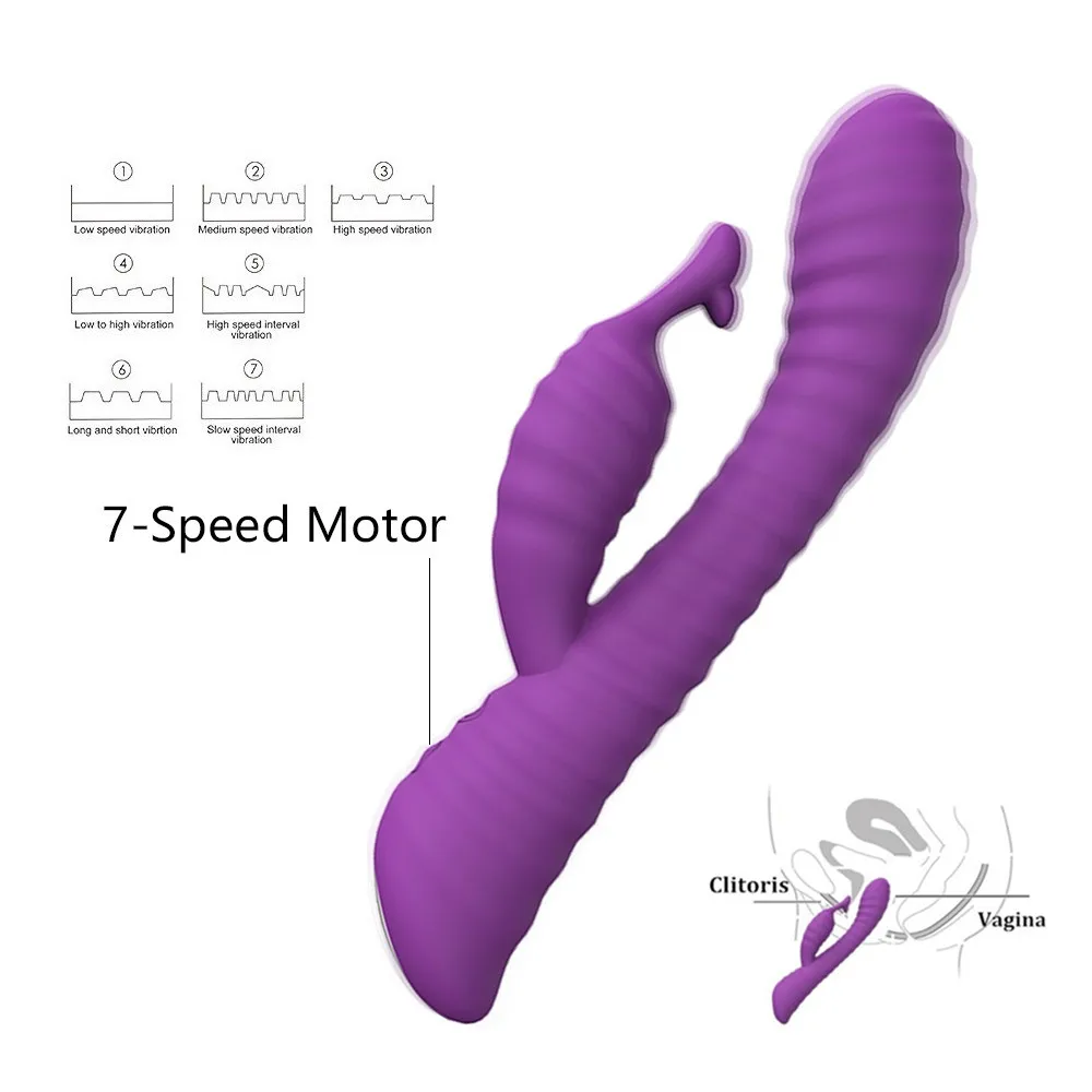 7 Speed of Vibrations Powerful Rabbit Vibrators for Women G Spot Massage Vagina and Clitoris Adult Sex Toys | Красота и здоровье